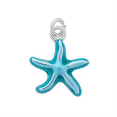 Starfish Enamel Charm Silver Plated