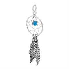 Dreamcatcher Charm Pendant 12mm Sterling Silver (STS)