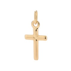 Cross Shape Charm Pendant (15mm) Gold Plated Sterling Silver Vermeil