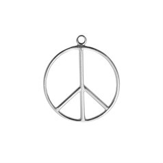 Peace Sign 20mm Charm Pendant Sterling Silver (STS)