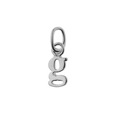 Lowercase Alphabet Letter g Mini Charm Pendant Sterling Silver (STS)