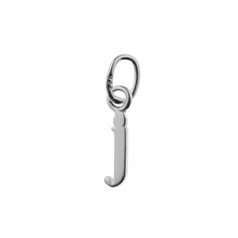 Lowercase Alphabet Letter j Mini Charm Pendant Sterling Silver (STS)