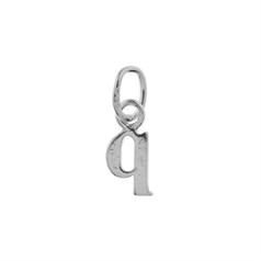 Lowercase Alphabet Letter q Mini Charm Pendant Sterling Silver (STS)