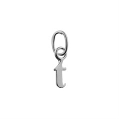 Lowercase Alphabet Letter t Mini Charm Pendant Sterling Silver (STS)