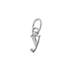 Lowercase Alphabet Letter y Mini Charm Pendant Sterling Silver (STS)