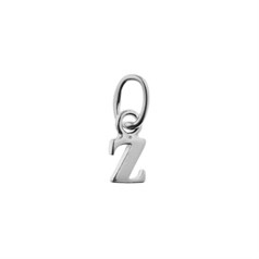 Lowercase Alphabet Letter z Mini Charm Pendant Sterling Silver (STS)