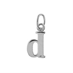 Lowercase Alphabet Letter d Charm Pendant Sterling Silver (STS)