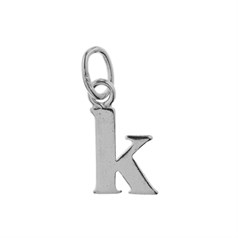 Lowercase Alphabet Letter k Charm Pendant Sterling Silver (STS)