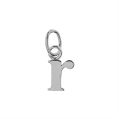 Lowercase Alphabet Letter r Charm Pendant Sterling Silver (STS)