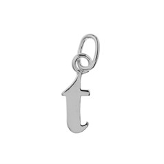 Lowercase Alphabet Letter t Charm Pendant Sterling Silver (STS)