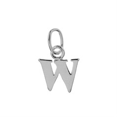 Lowercase Alphabet Letter w Charm Pendant Sterling Silver (STS)