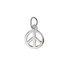 Peace Sign 12mm Charm Pendant Sterling Silver (STS)