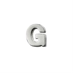 Capital Alphabet Letter G Bead 8x7mm Sterling Silver (STS)