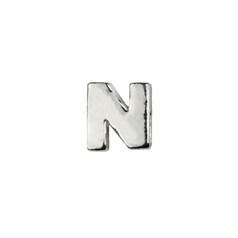 Capital Alphabet Letter N Bead Sterling Silver (STS)