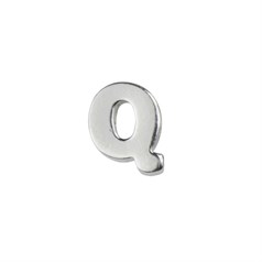 Capital Alphabet Letter Q Bead 9x7mm Sterling Silver (STS)