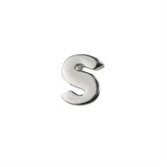 Capital Alphabet Letter S Bead 8x6mm Sterling Silver