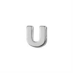 Capital Alphabet Letter U Bead 8x7mm Sterling Silver