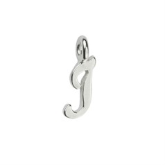 Mini Script Alphabet Letter I Charm Pendant 10x3mm Sterling Silver (STS)