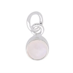 Rainbow Moonstone 6mm Charm Pendant Sterling Silver