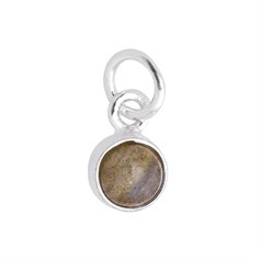 Labradorite 6mm Charm Pendant Sterling Silver