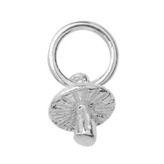 Tiny Mushroom 8mm Charm Pendant Sterling Silver