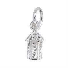 Beach Hut 13mm Charm Pendant Sterling Silver