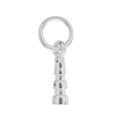 Lighthouse 12mm Charm Pendant Sterling Silver