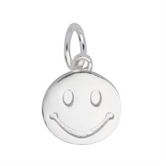 Smiley Face 14mm Charm Pendant Sterling Silver