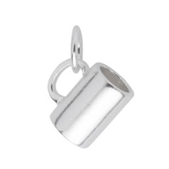 Coffee Mug 11mm Charm Pendant Sterling Silver