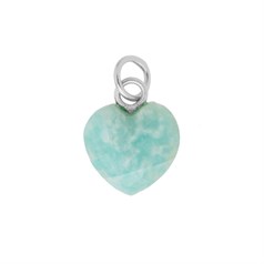 Facet Amazonite Heart Shape 10mm Pendant Sterling Silver