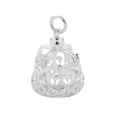 Royal Crown Charm/Pendant Appx 18x14.5mm inc. Loop Sterling Silver