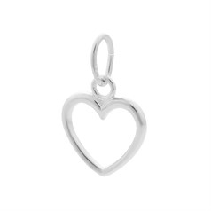 Open Heart Charm Pendant Sterling Silver