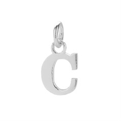 11mm Serif Uppercase 'C' Initial Charm Sterling Silver