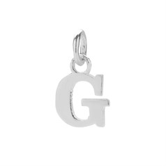 11mm Serif Uppercase 'G' Initial Charm Sterling Silver