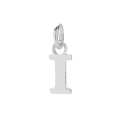 11mm Serif Uppercase 'I' Initial Charm Sterling Silver