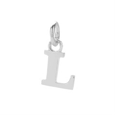 11mm Serif Uppercase 'L' Initial Charm Sterling Silver