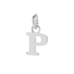 11mm Serif Uppercase 'P' Initial Charm Sterling Silver