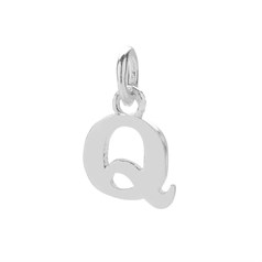 11mm Serif Uppercase 'Q' Initial Charm Sterling Silver