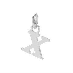 11mm Serif Uppercase 'X' Initial Charm Sterling Silver