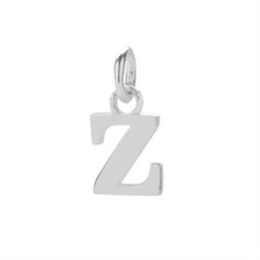 11mm Serif Uppercase 'Z' Initial Charm Sterling Silver