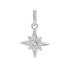 CZ Celestial Star Charm Pendant Sterling Silver