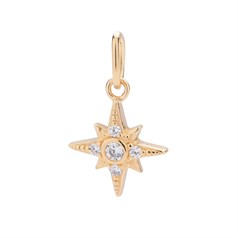 CZ Celestial Star Charm Pendant Gold Plated Sterling Silver Vermeil