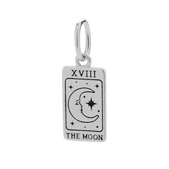 Moon Tarot Card Charm Pendant Sterling Silver