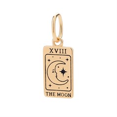 Moon Tarot Card Charm Pendant Gold Plated Sterling Silver Vermeil