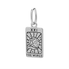 World Tarot Card Charm Pendant Sterling Silver