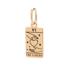 Lovers Tarot Card Charm Pendant Gold Plated Sterling Silver Vermeil