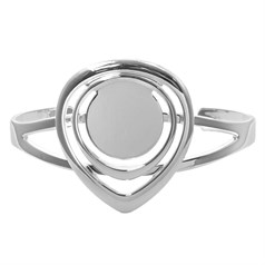 Teardrop Bangle with 20mm Pad for Cabochon Silver Plated