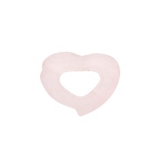 20mm Open Heart Shaped Gemstone Pendant Rose Quartz