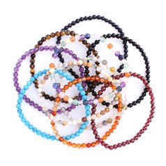 Mixed Selection 4mm Gemstone Bead Bracelet 10 Pack