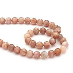 10mm Sunstone Round Bead 39cm Strand